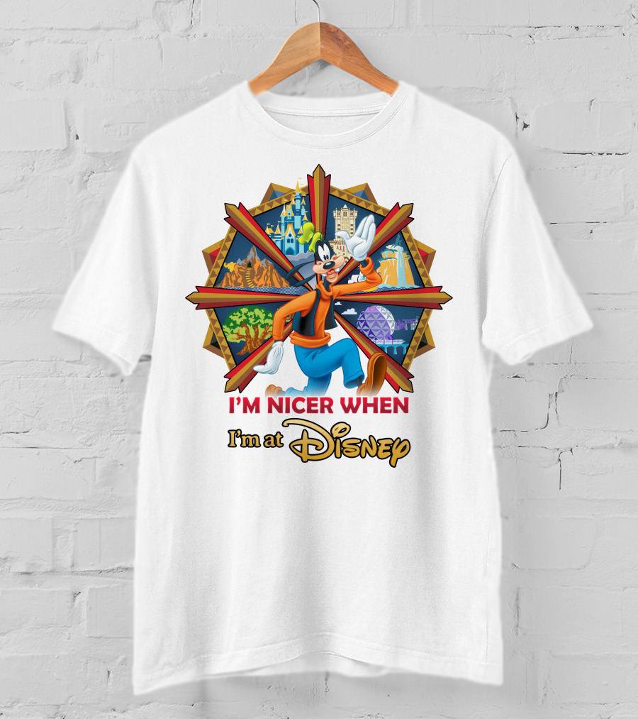 I'm Nicer When I'm At Disney Goofy T-Shirt