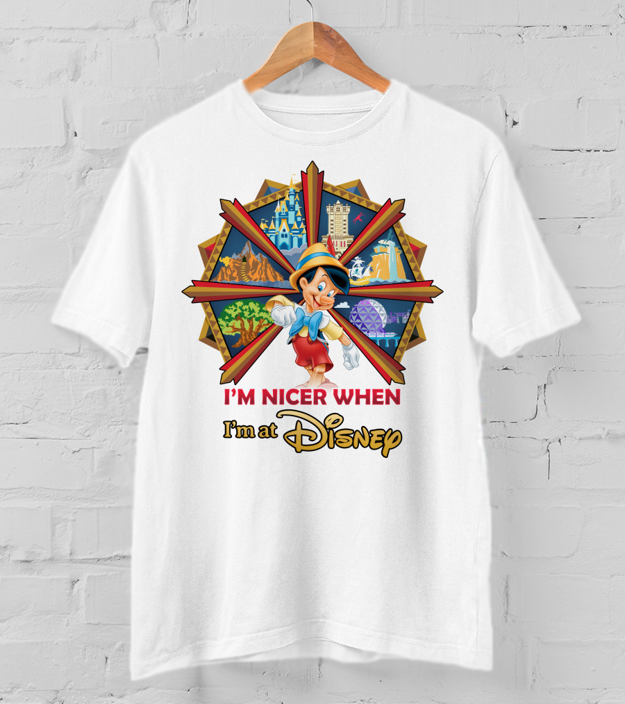 I'm Nicer When I'm At Disney Pinocchio T-Shirt