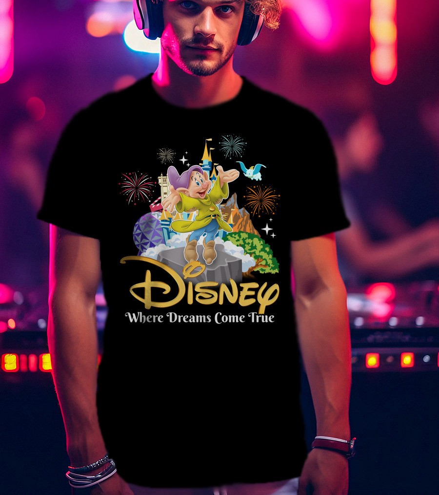 Disney Dopey Where Dreams Come True Fireworks Adventure T-Shirt