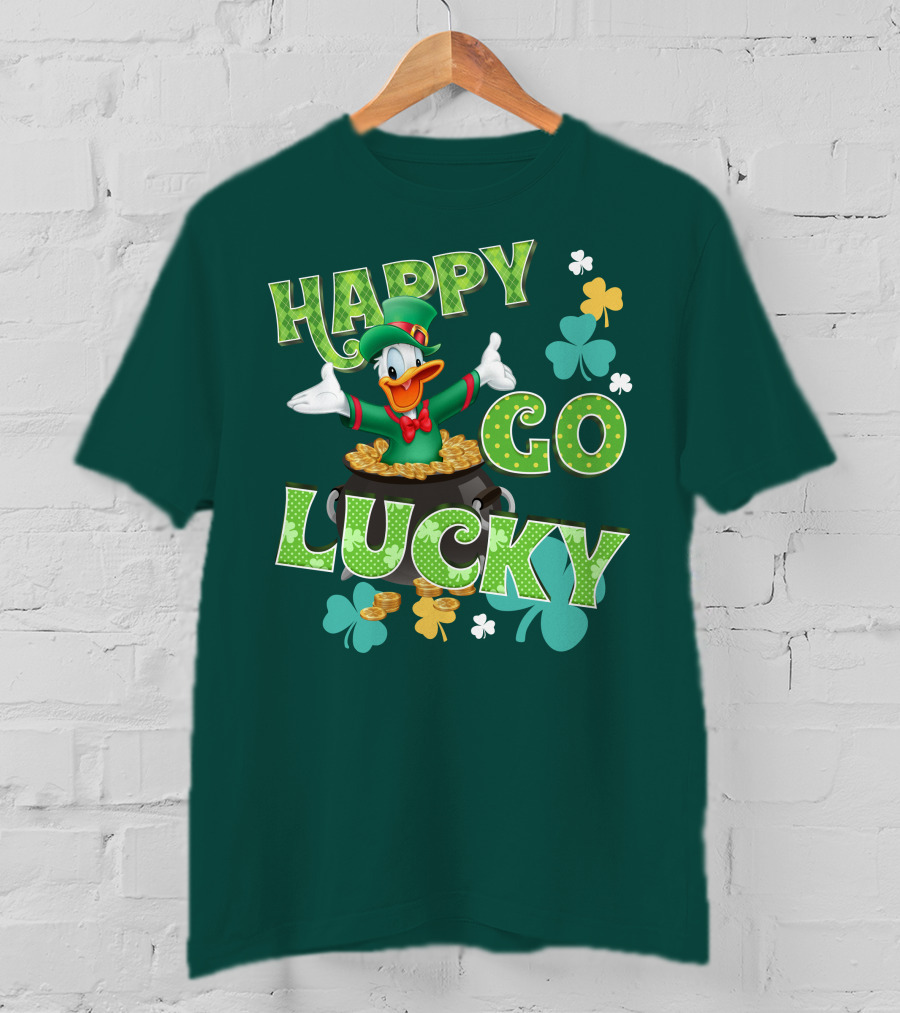Happy Go Lucky Donald Duck St. Patrick's Day T-Shirt