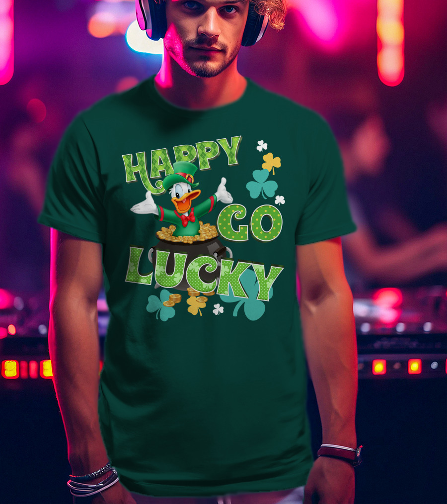 Happy Go Lucky Donald Duck St. Patrick's Day T-Shirt