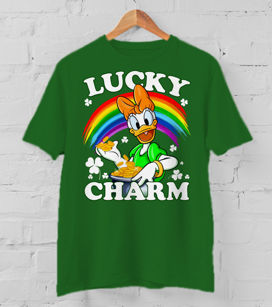 Lucky Charm Daisy Rainbow Gold Coins Shamrocks T-Shirt
