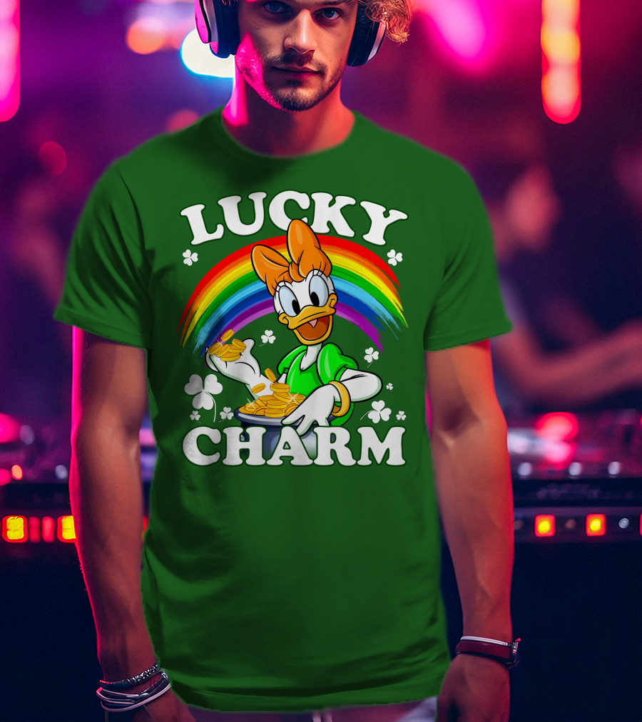 Lucky Charm Daisy Rainbow Gold Coins Shamrocks T-Shirt