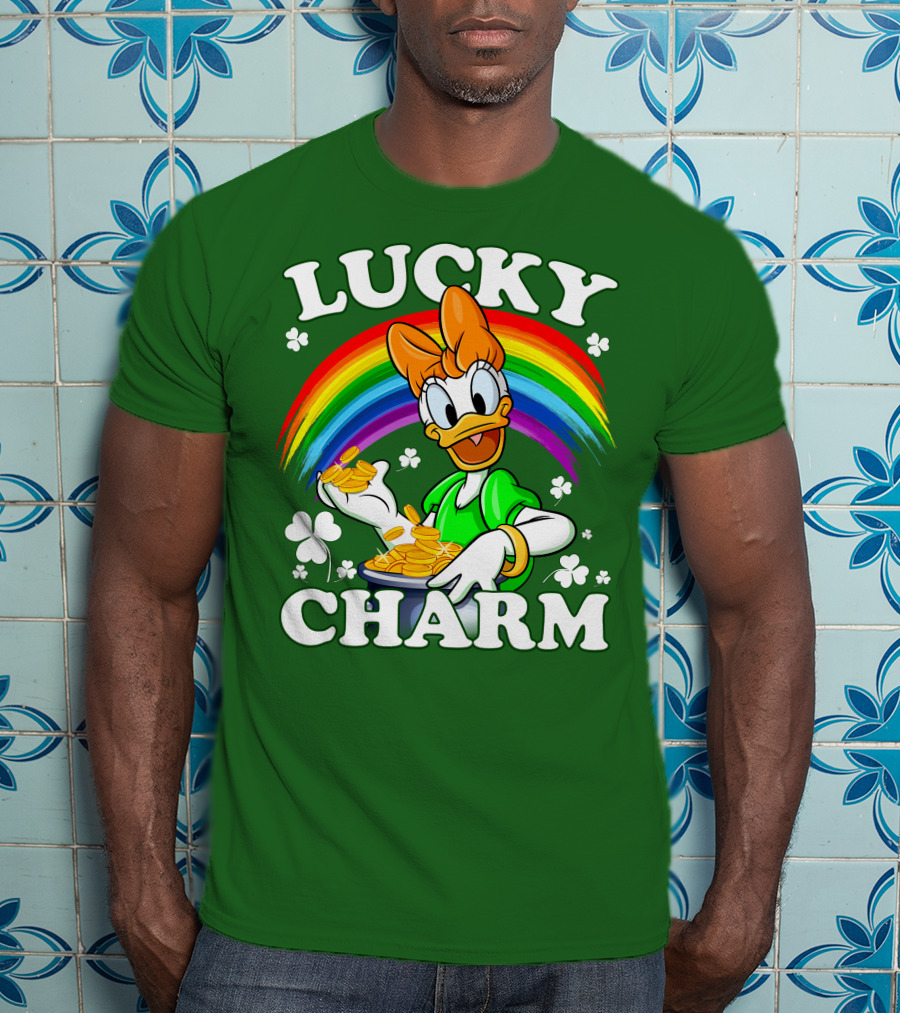 Lucky Charm Daisy Rainbow Gold Coins Shamrocks T-Shirt