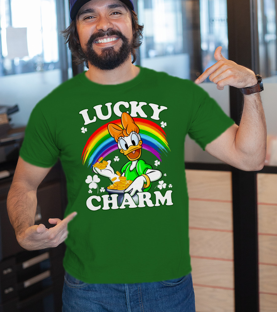 Lucky Charm Daisy Rainbow Gold Coins Shamrocks T-Shirt