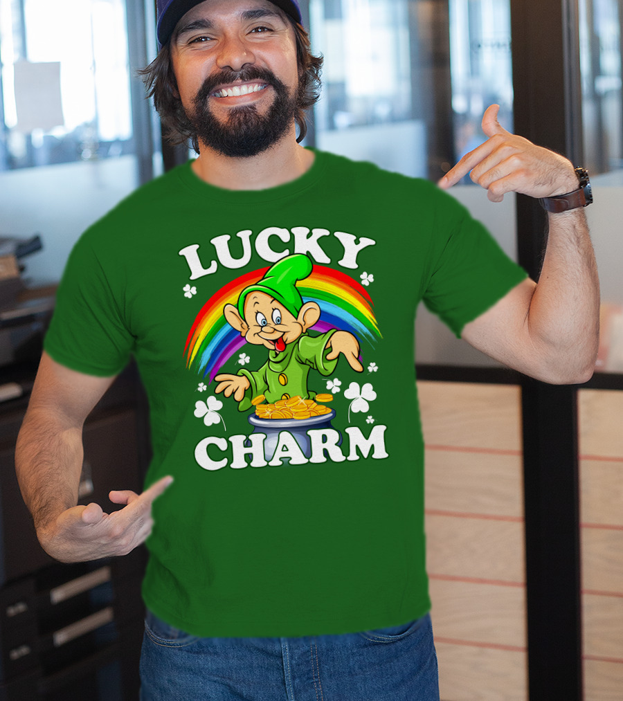 Lucky Charm Dopey Rainbow Gold Coins Shamrocks T-Shirt