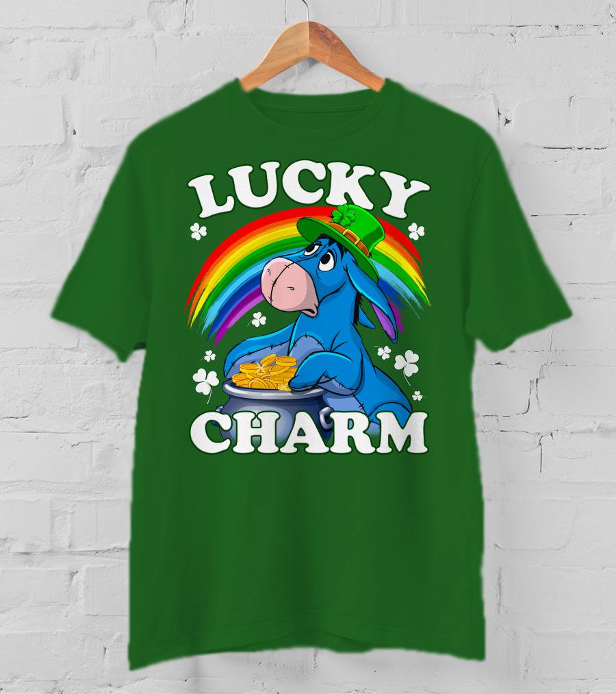 Lucky Charm Eeyore Rainbow St. Patrick's Day T-Shirt