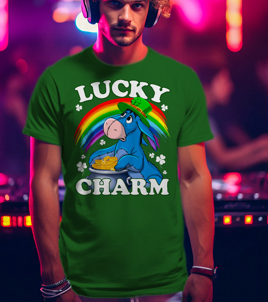 Lucky Charm Eeyore Rainbow St. Patrick's Day T-Shirt