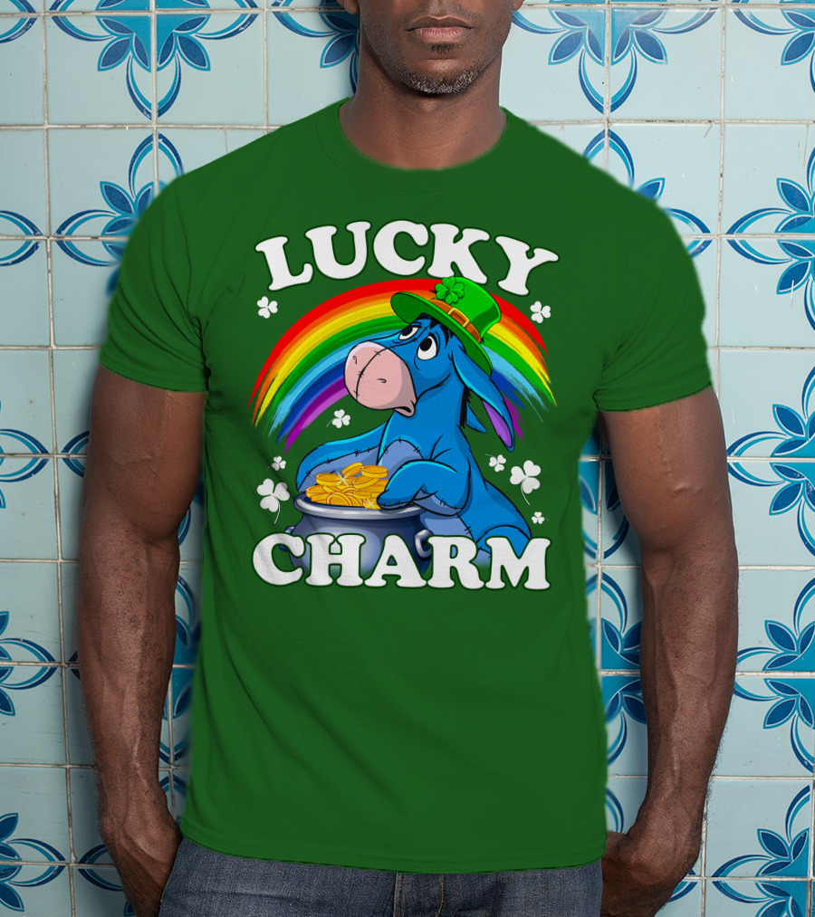 Lucky Charm Eeyore Rainbow St. Patrick's Day T-Shirt
