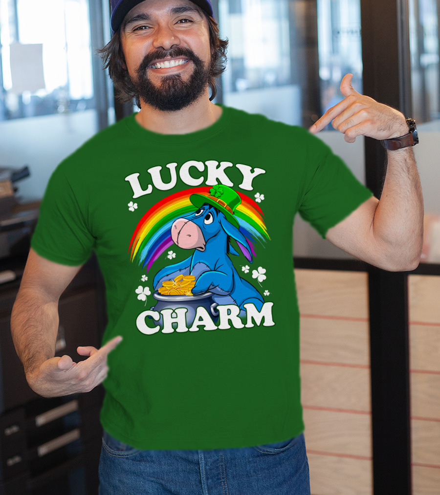 Lucky Charm Eeyore Rainbow St. Patrick's Day T-Shirt