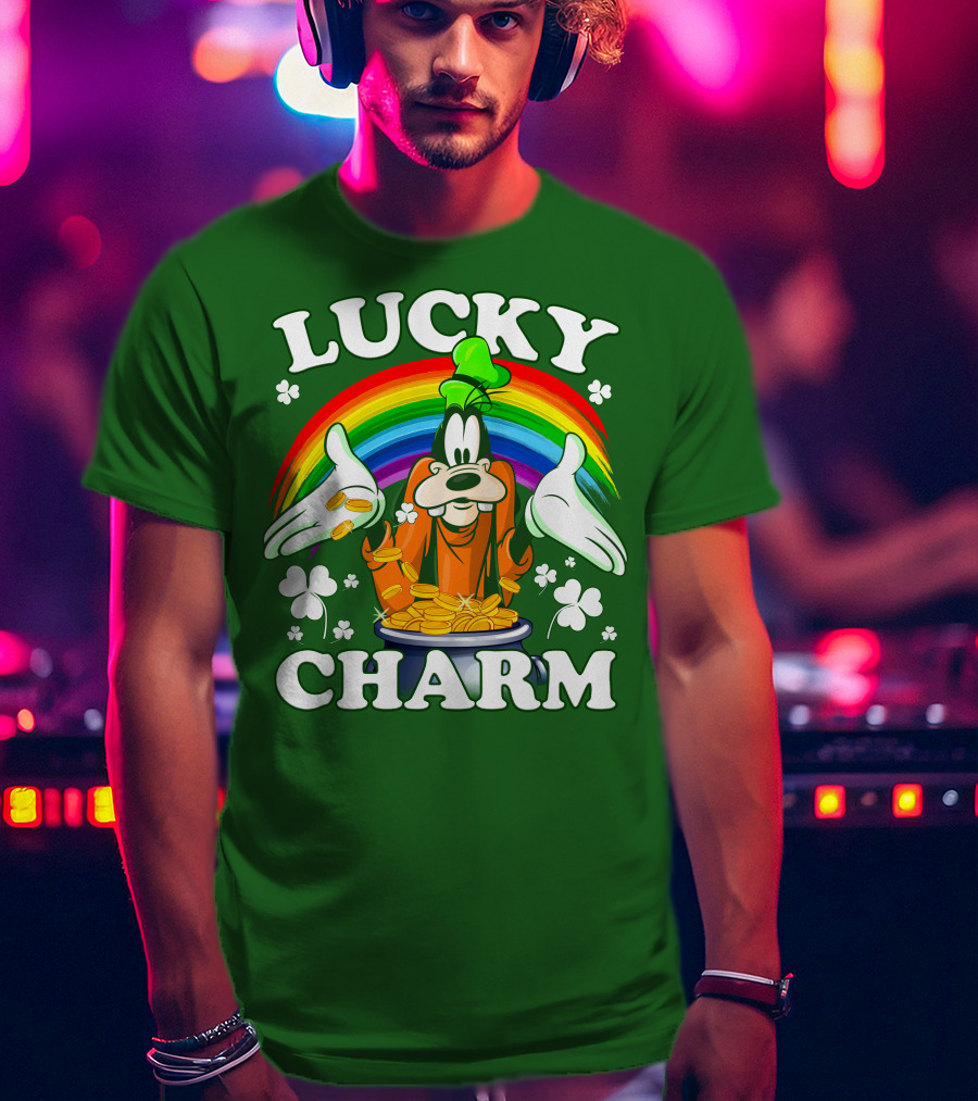 Lucky Charm Goofy Rainbow Gold Coins Shamrocks T-Shirt
