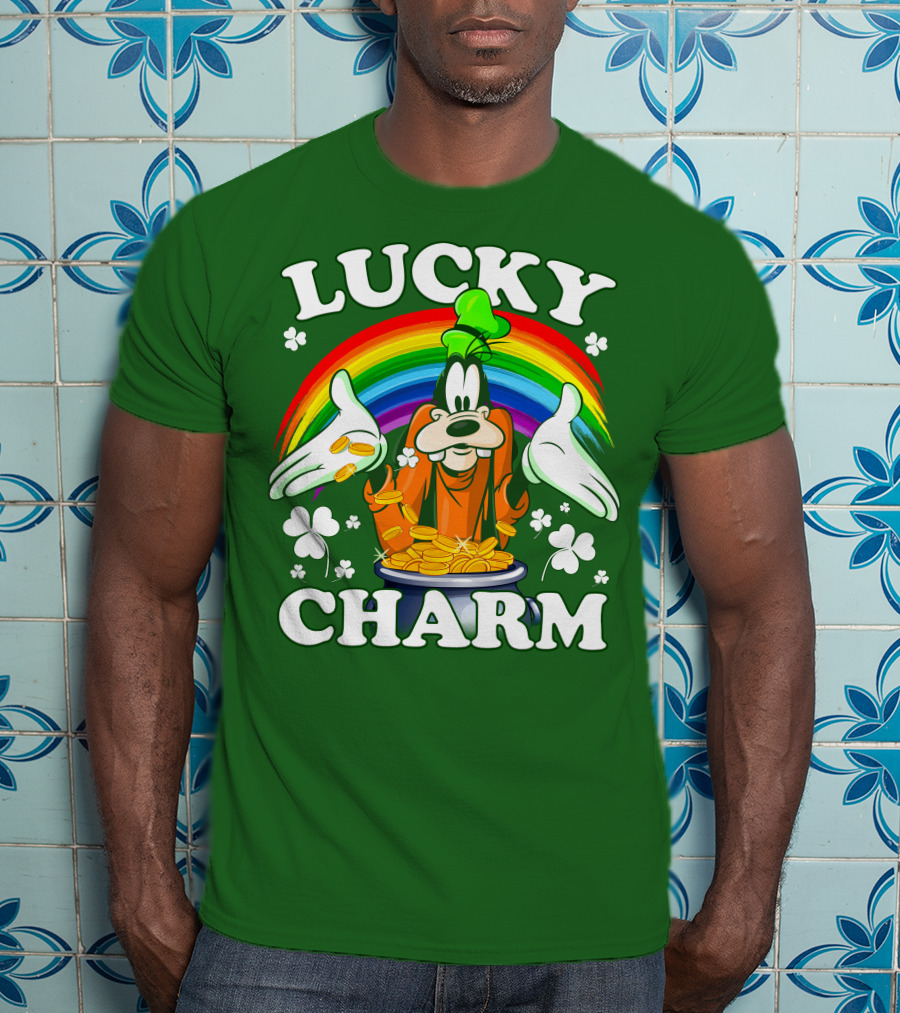 Lucky Charm Goofy Rainbow Gold Coins Shamrocks T-Shirt