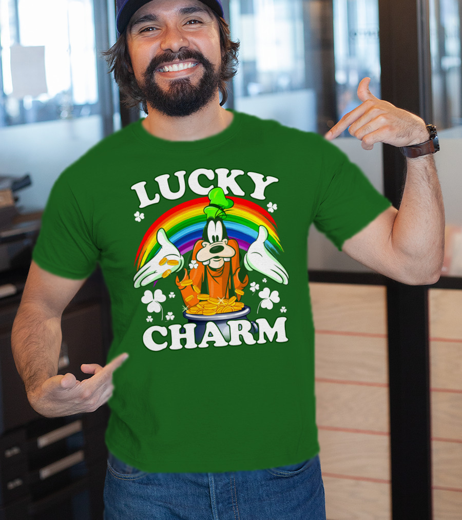 Lucky Charm Goofy Rainbow Gold Coins Shamrocks T-Shirt