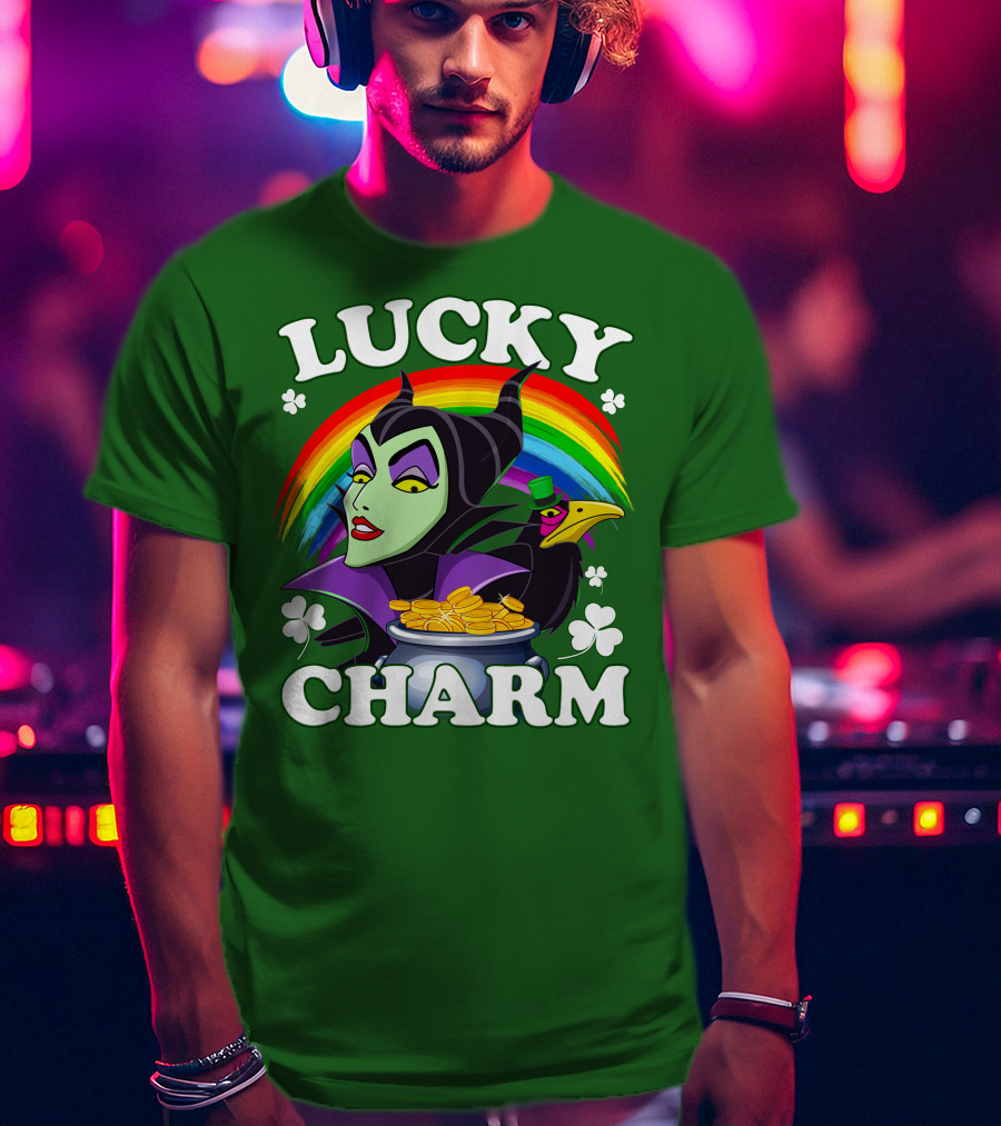Lucky Charm Maleficent Rainbow Pot Of Gold T-Shirt