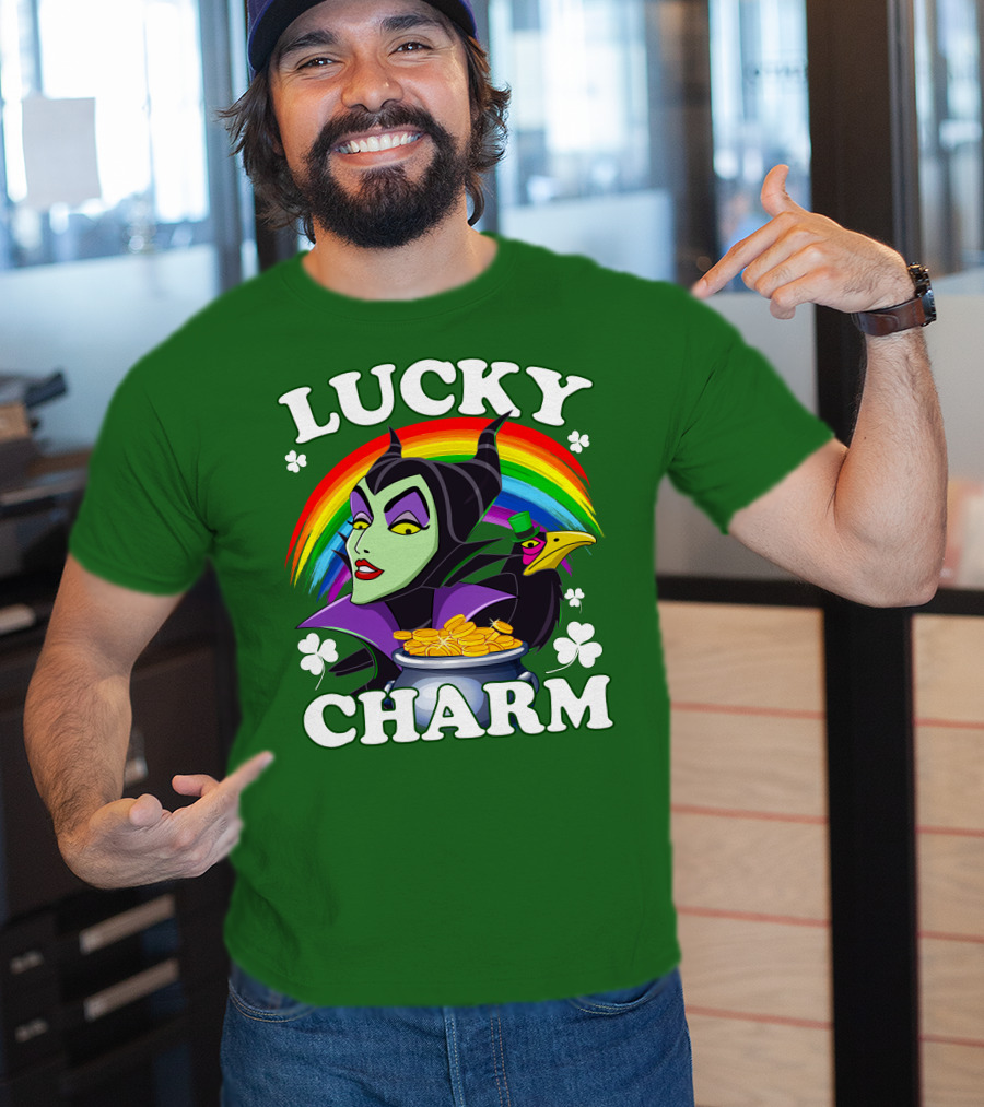 Lucky Charm Maleficent Rainbow Pot Of Gold T-Shirt