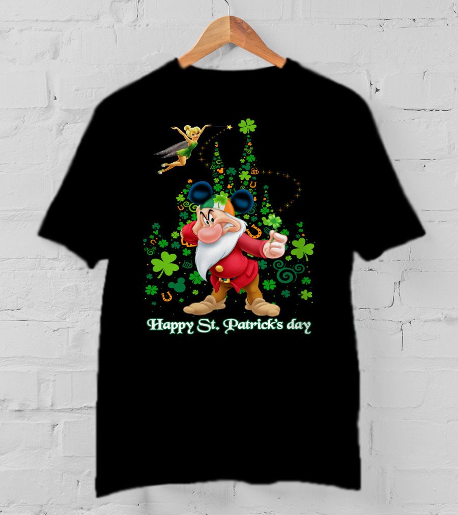 Happy St. Patrick's Day Grumpy Shamrock Castle T-Shirt