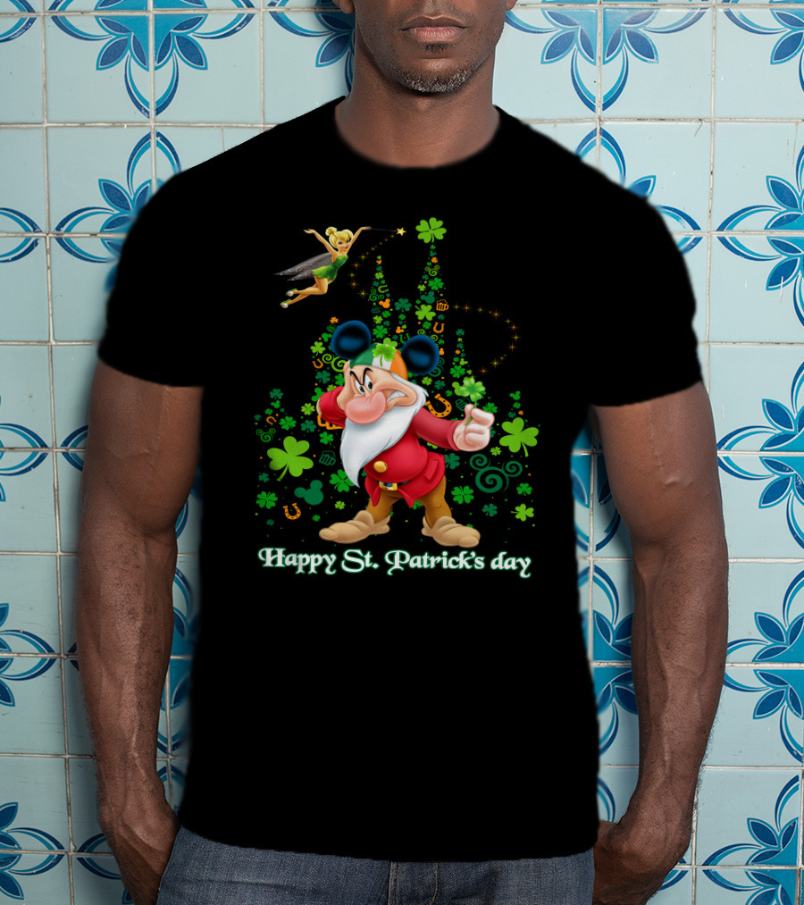 Happy St. Patrick's Day Grumpy Shamrock Castle T-Shirt
