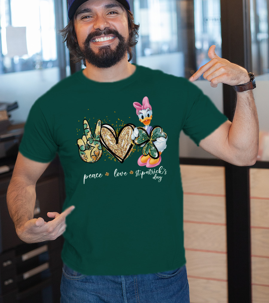 Peace Love St. Patrick's Day Daisy Duck Shamrock T-Shirt