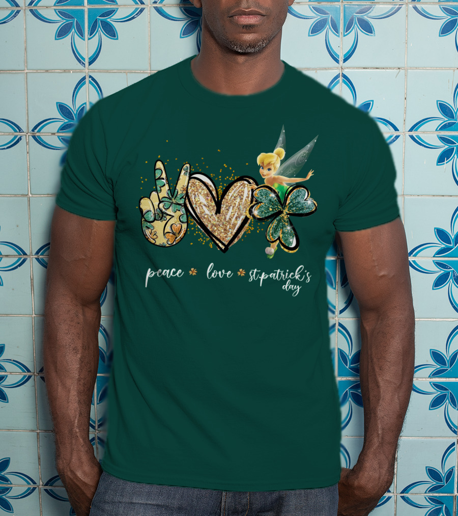 Peace Love St. Patrick's Day Tinkerbell T-Shirt