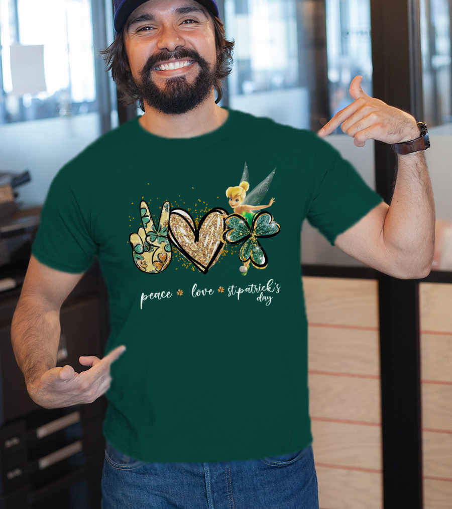 Peace Love St. Patrick's Day Tinkerbell T-Shirt