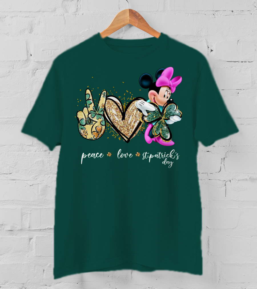 Peace Love St. Patrick's Day Minnie T-Shirt