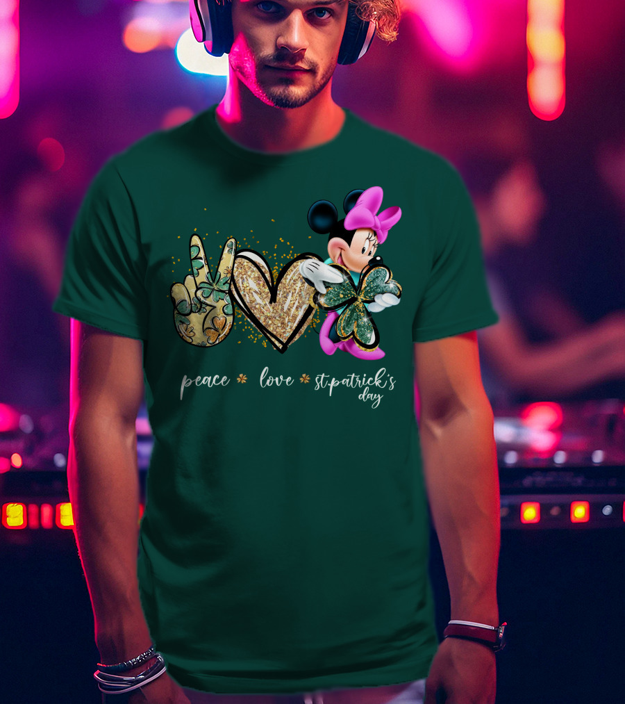 Peace Love St. Patrick's Day Minnie T-Shirt