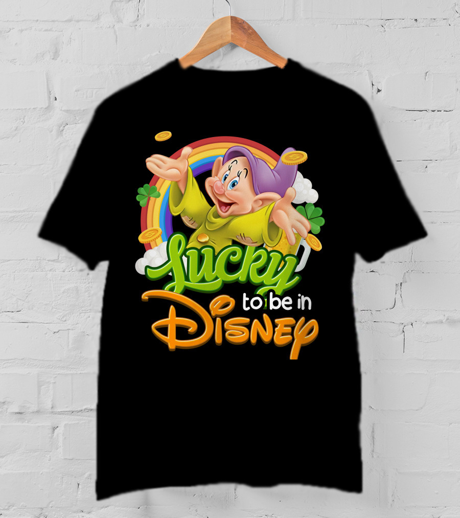 Lucky To Be In Disney Dopey Rainbow T-Shirt