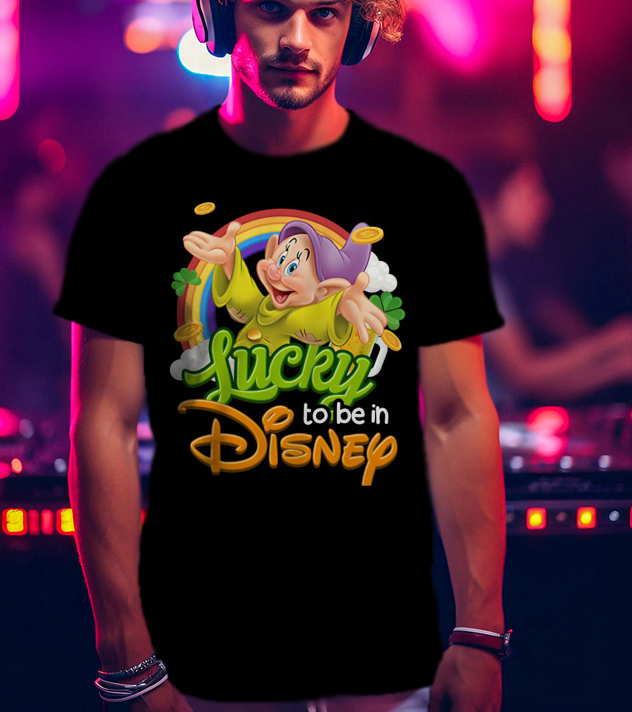 Lucky To Be In Disney Dopey Rainbow T-Shirt
