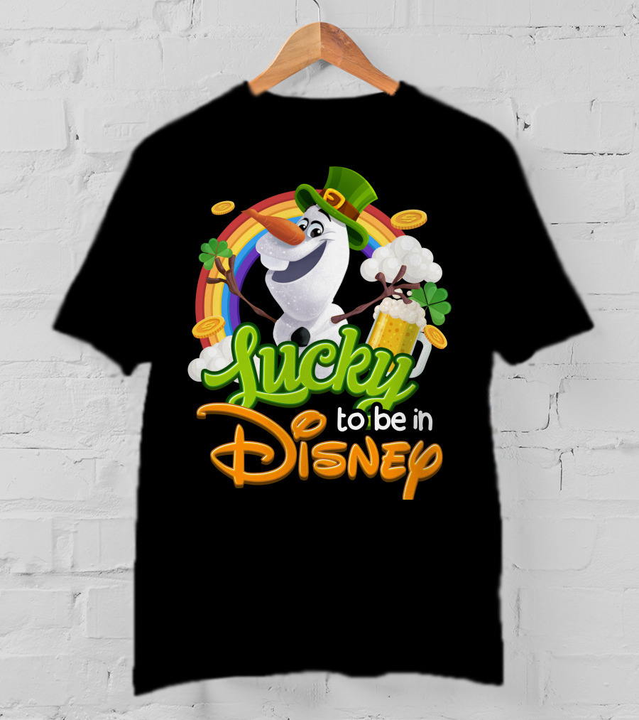 Lucky To Be In Disney Olaf St. Patrick's Day Rainbow Celebration T-Shirt