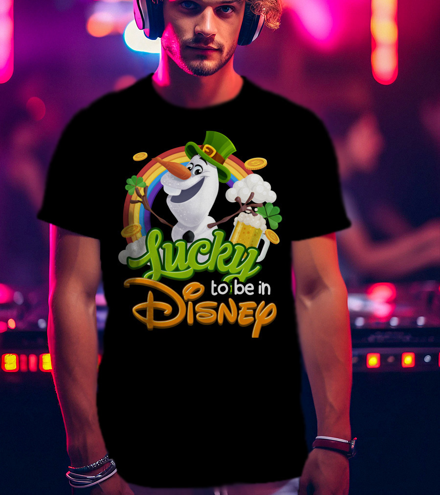 Lucky To Be In Disney Olaf St. Patrick's Day Rainbow Celebration T-Shirt