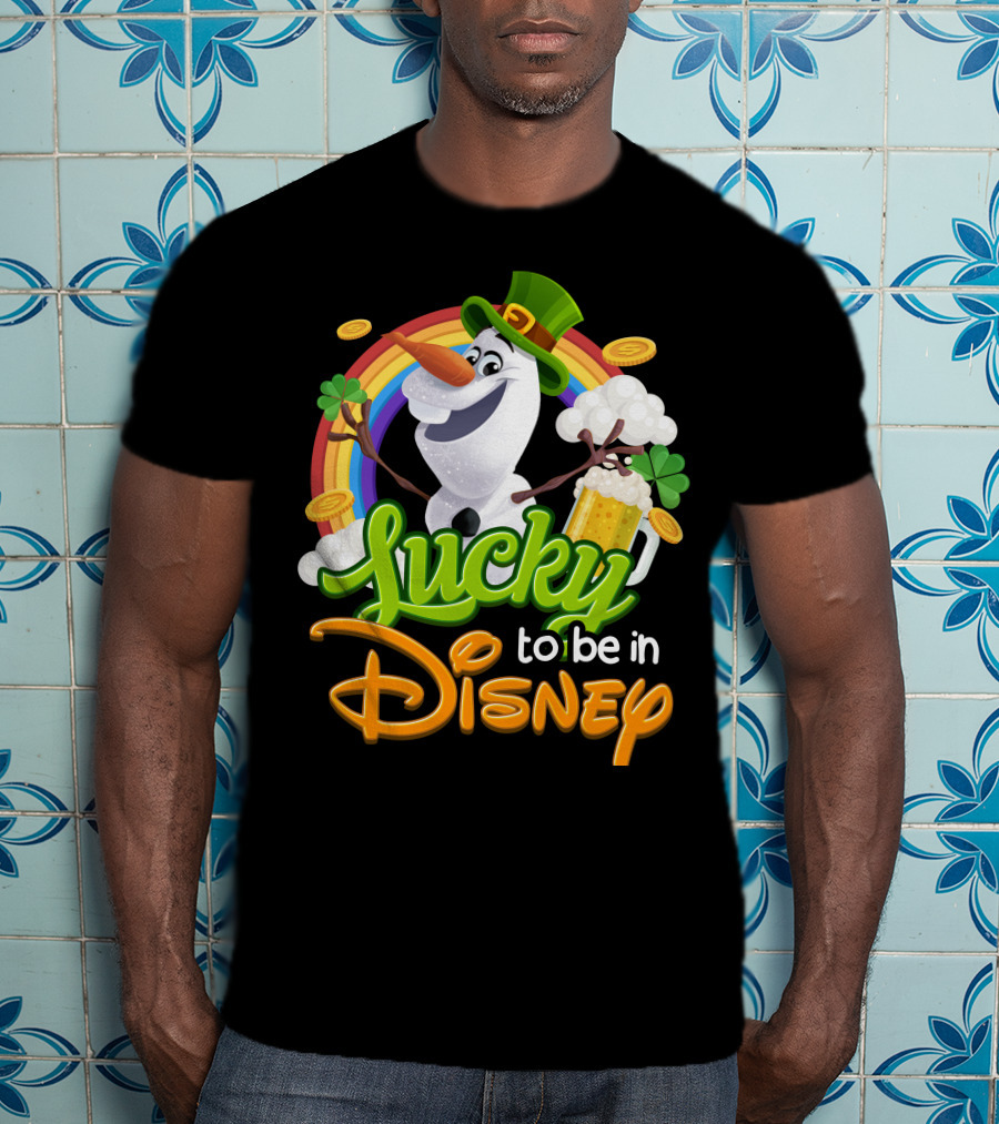Lucky To Be In Disney Olaf St. Patrick's Day Rainbow Celebration T-Shirt