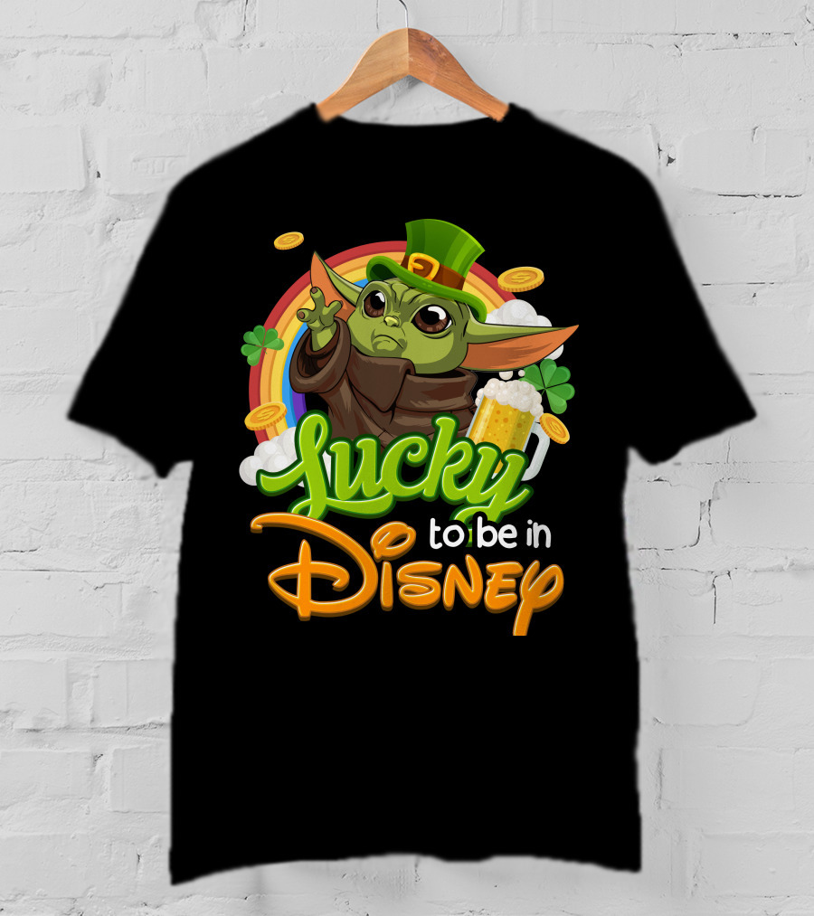 Lucky To Be In Disney Yoda St. Patrick's Day T-Shirt