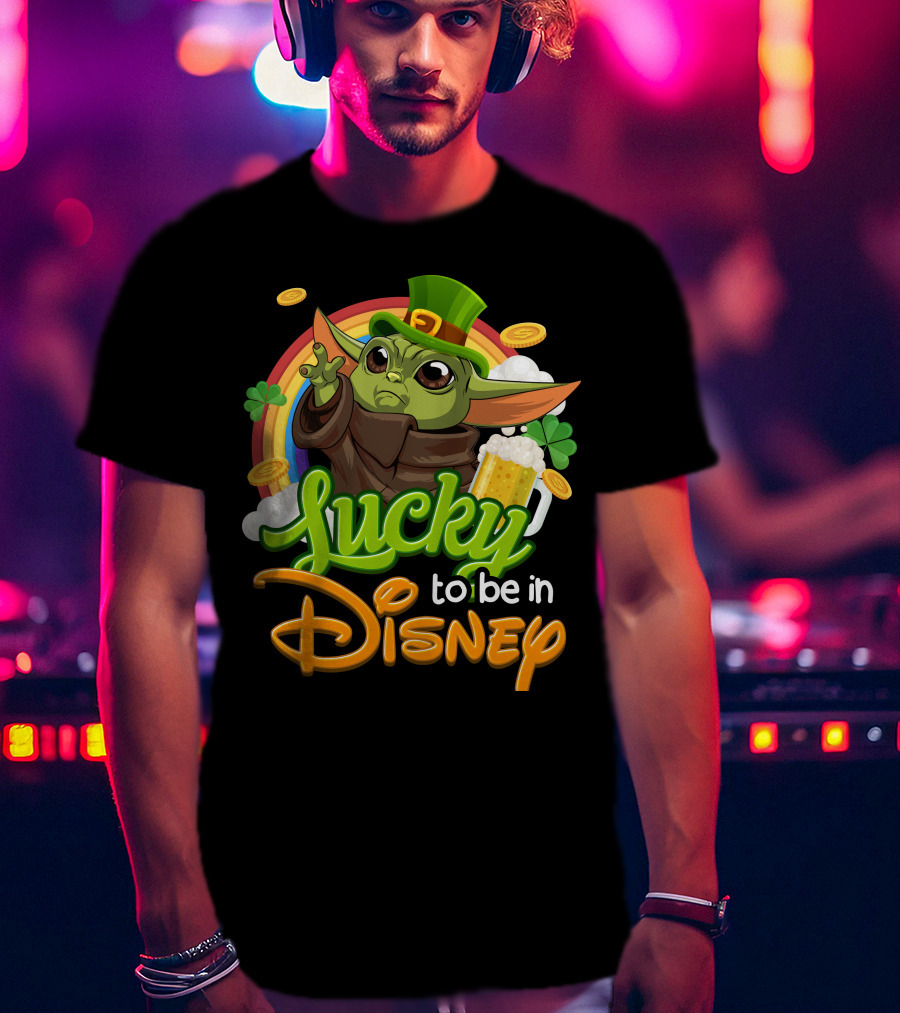 Lucky To Be In Disney Yoda St. Patrick's Day T-Shirt