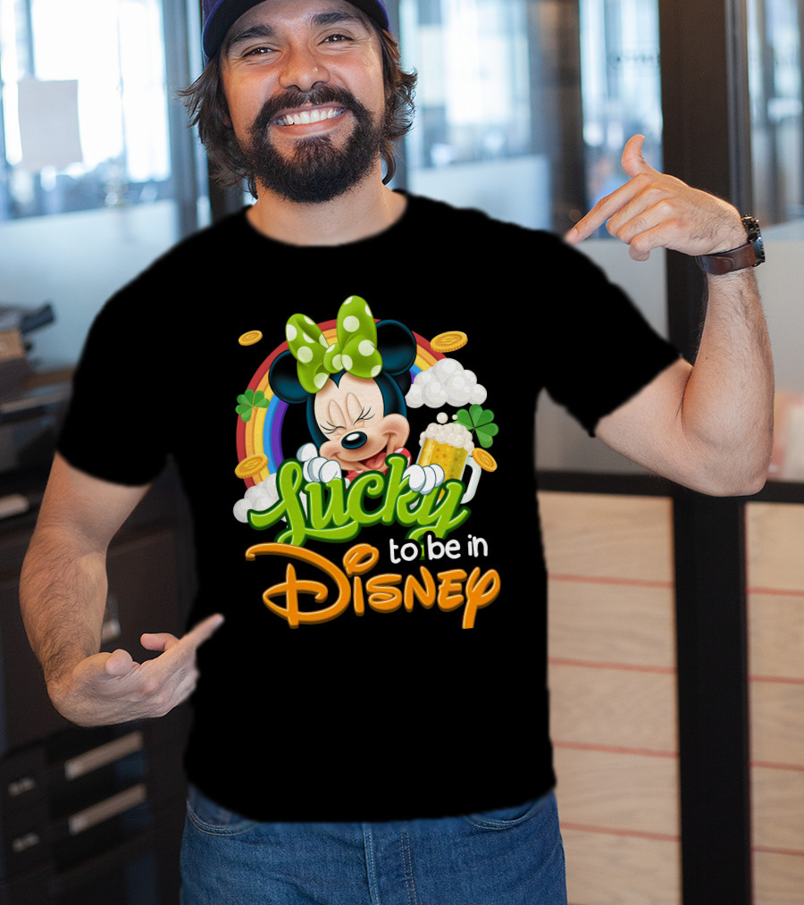 Lucky To Be In Disney Minnie Rainbow Coins T-Shirt