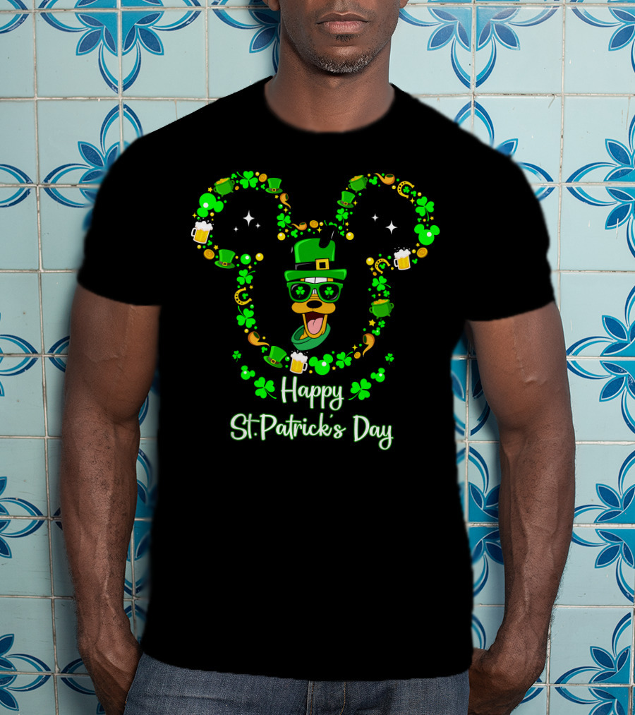 Happy St. Patrick's Day Pluto Lucky Clover Hat And Green Beer T-Shirt