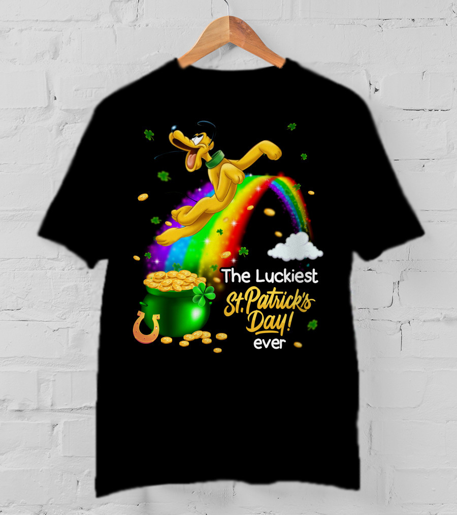 The Luckiest St. Patrick's Day Ever Pluto Rainbow Pot Of Gold T-Shirt