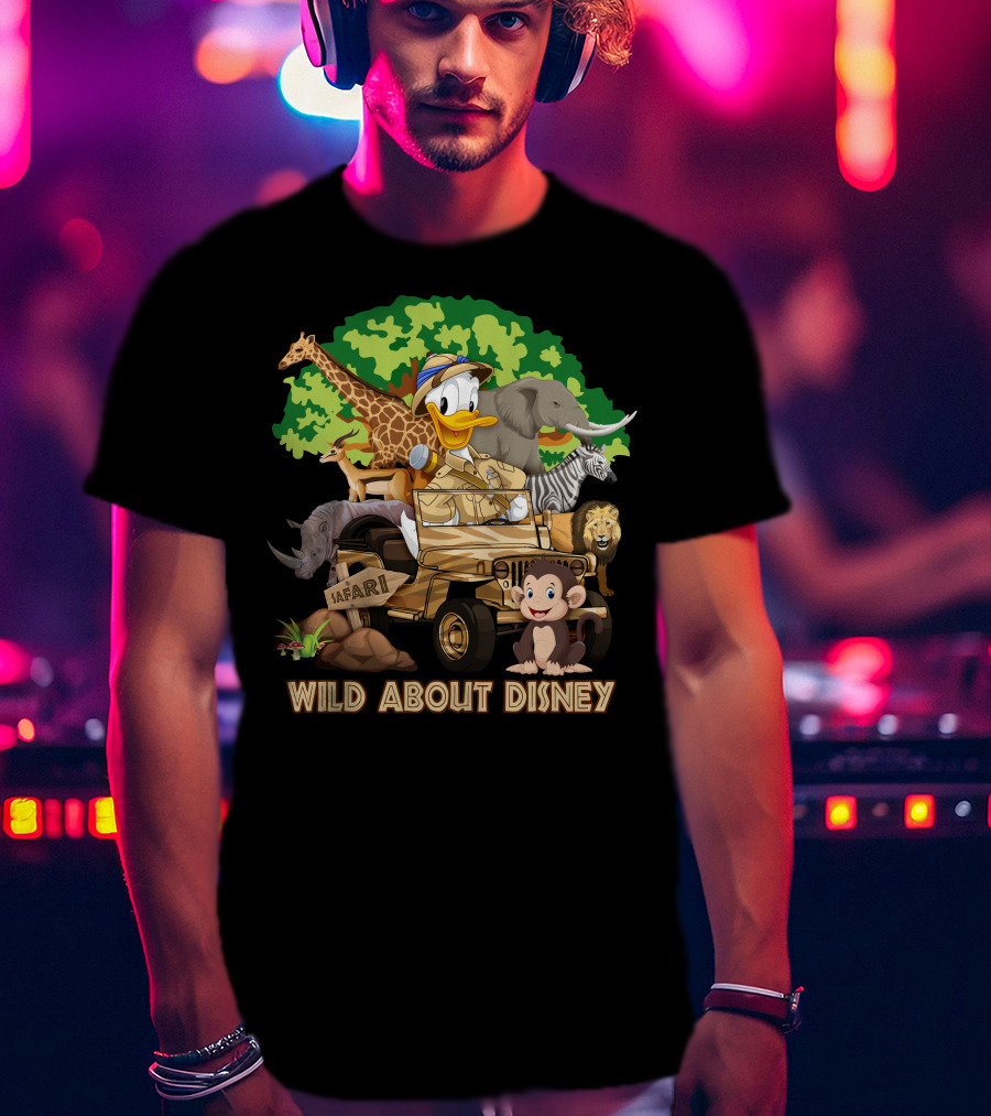 Wild About Disney Safari Adventure Featuring Donald Duck And Jungle Animals T-Shirt