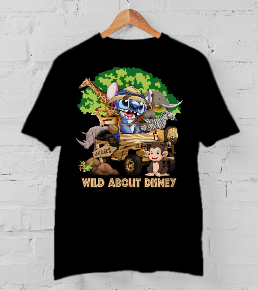 Wild About Disney Safari Stitch With Animals T-Shirt