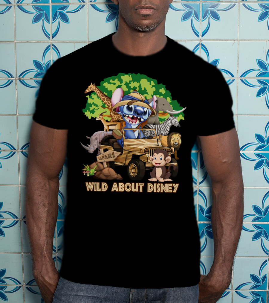 Wild About Disney Safari Stitch With Animals T-Shirt