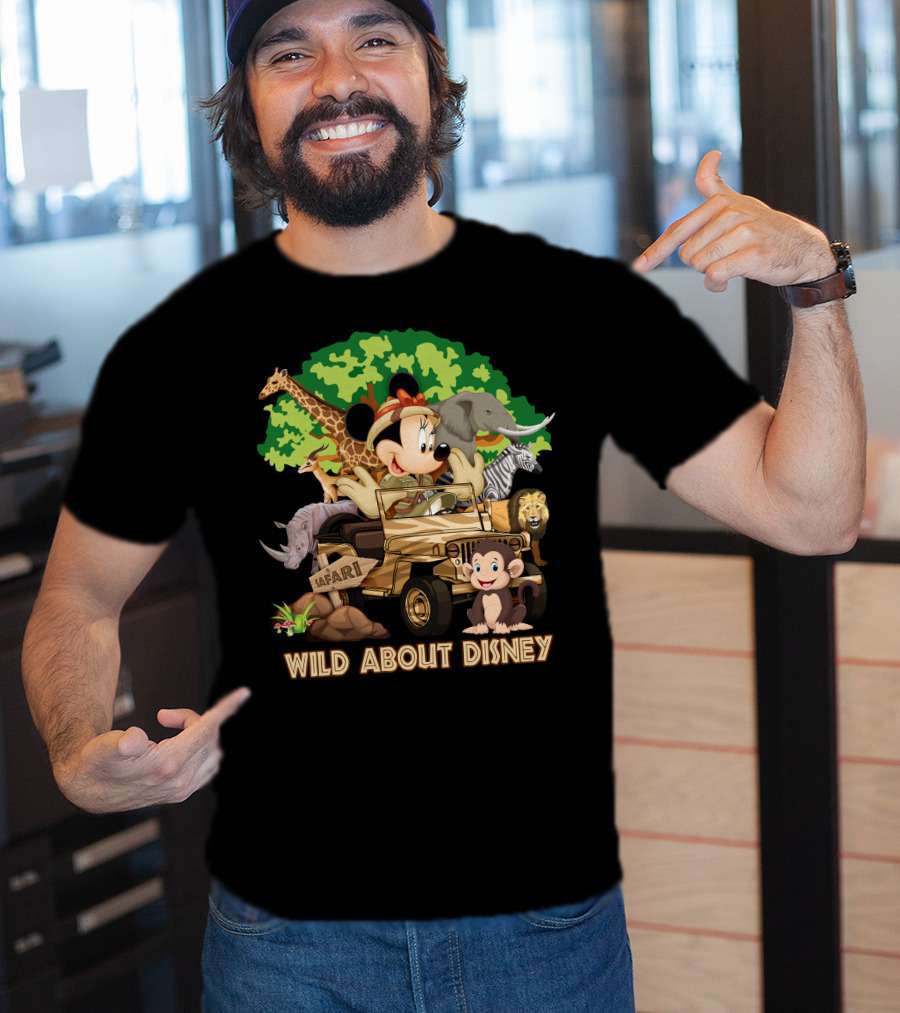 Wild About Disney Safari Minnie Mouse Jeep African Animals T-Shirt