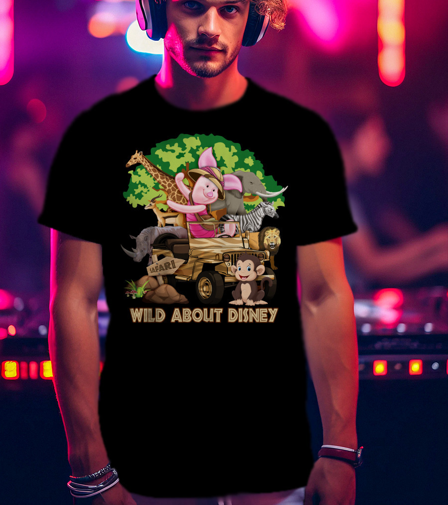 Wild About Disney Safari Piglet Adventure With Animals T-Shirt