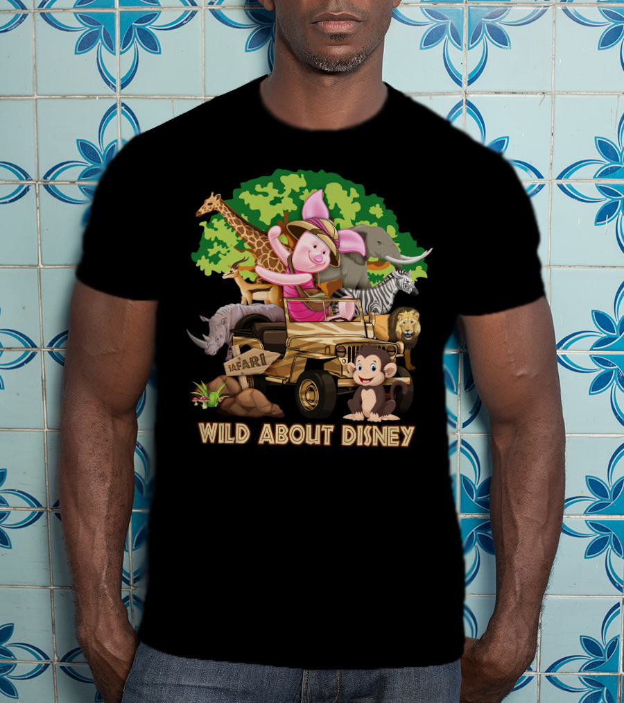 Wild About Disney Safari Piglet Adventure With Animals T-Shirt