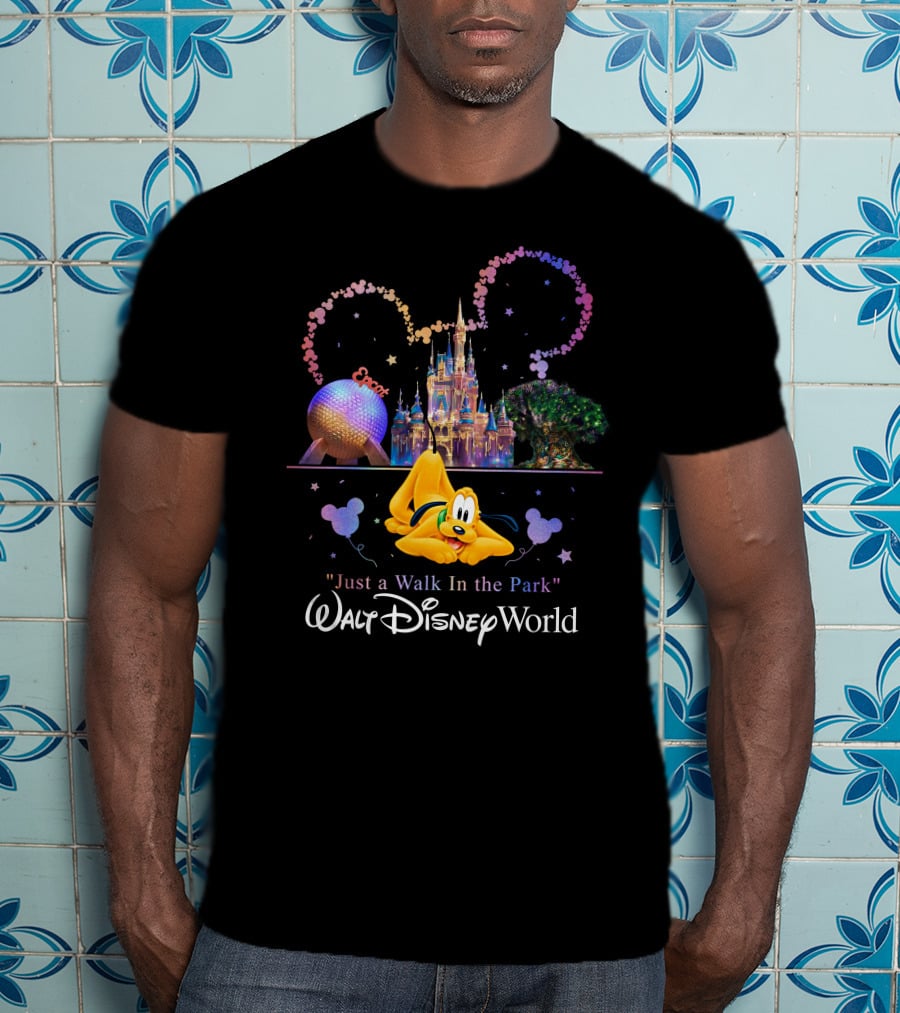 Walt Disney World Just A Walk In The Park Pluto Magic Kingdom Epcot T-Shirt