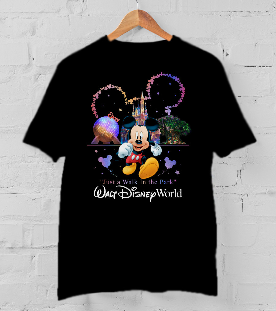 Just A Walk In The Park Walt Disney World Epcot Mickey Mouse T-Shirt