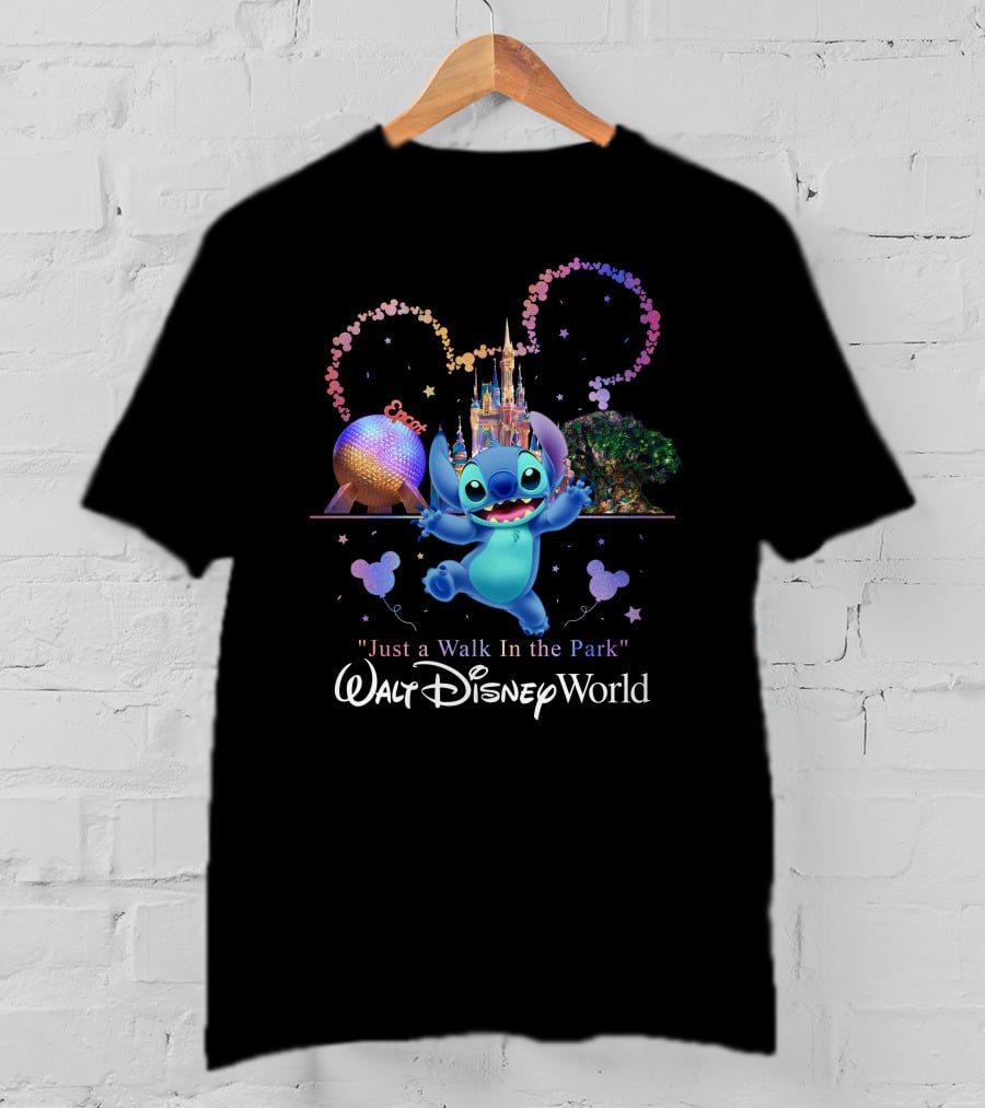 Stitch Just A Walk In The Park Epcot Walt Disney World T-Shirt