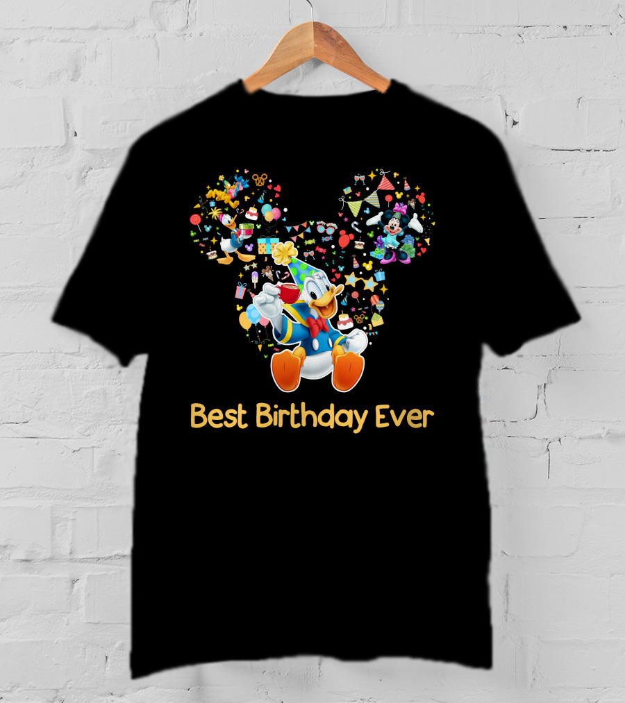 Best Birthday Ever Donald Duck Party Celebration Mickey Mouse T-Shirt
