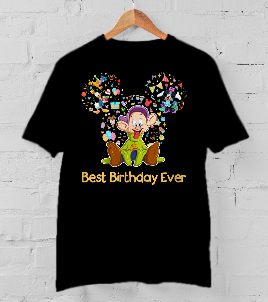 Best Birthday Ever Dopey Mickey Ears Disney Magic T-Shirt
