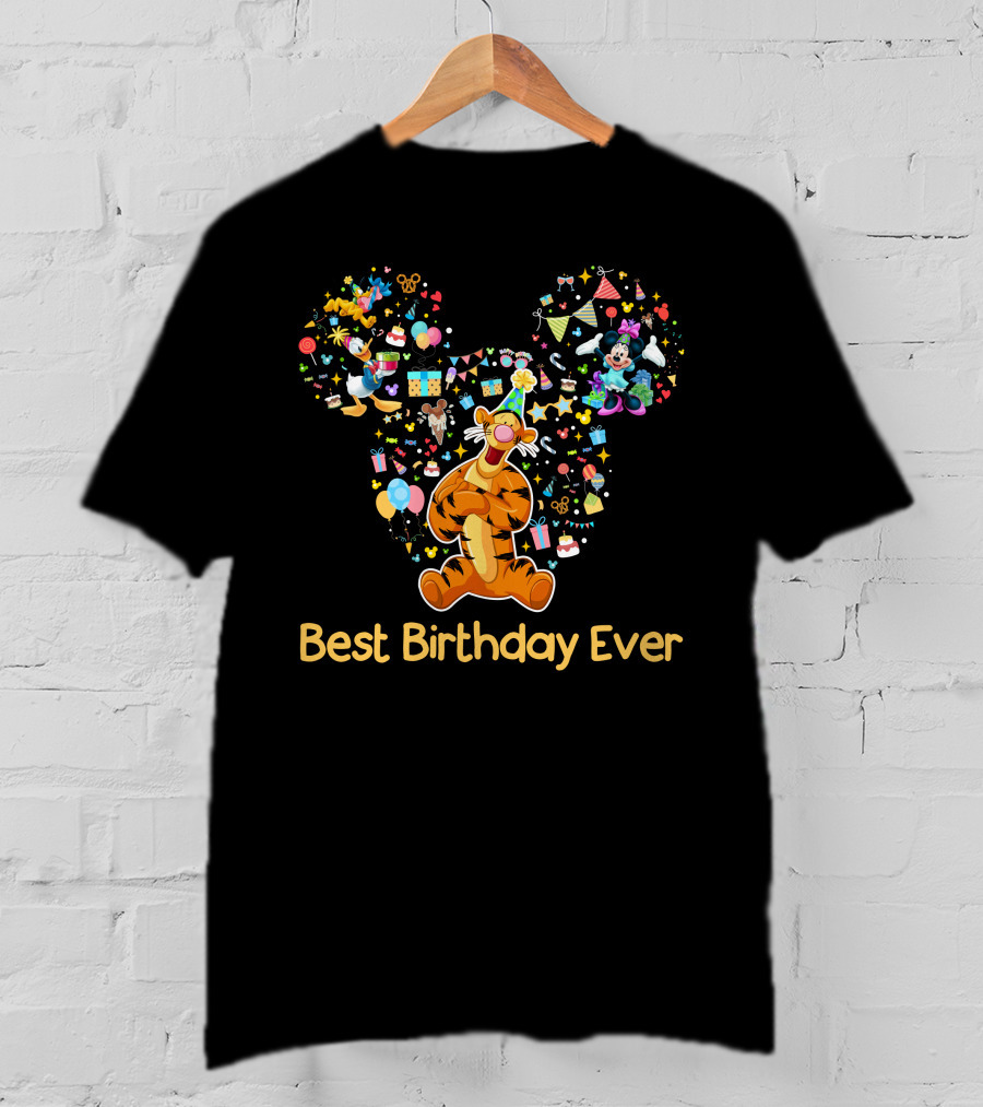Tigger Best Birthday Ever Disney Mickey Minnie Celebration T-Shirt
