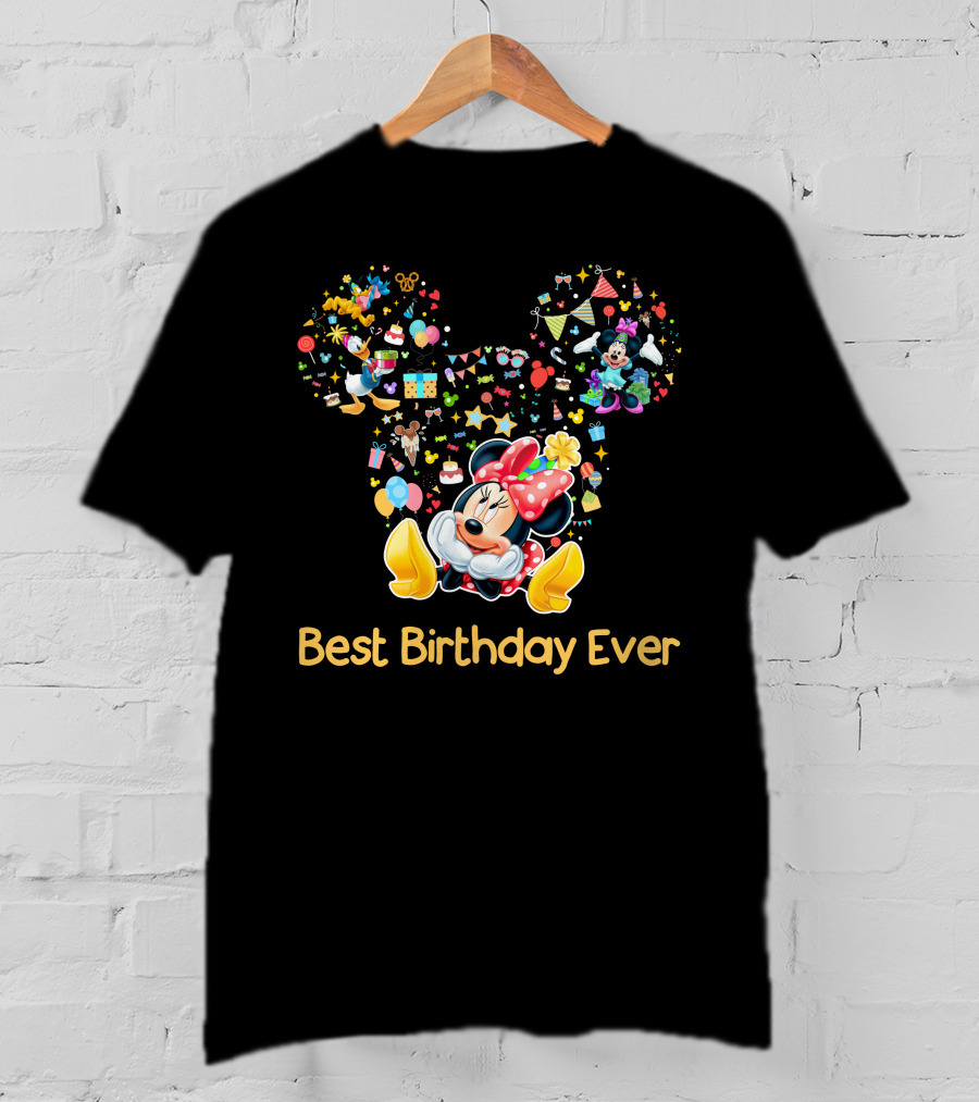 Minnie Mouse Best Birthday Ever Celebration T-Shirt