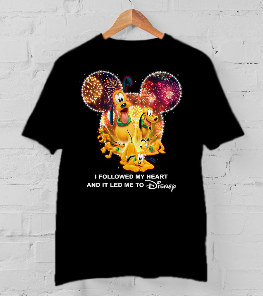 Pluto Fireworks Disney Magic I Followed My Heart T-Shirt